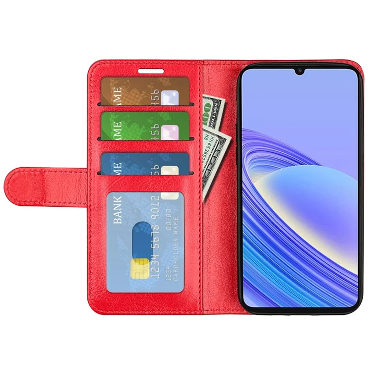 Para TCL 40 SE Funda Flip Phone Textura de Caballo Loco Funda de Teléfono Caso PU Leather Wallet Stand Phone Shell - Rojo