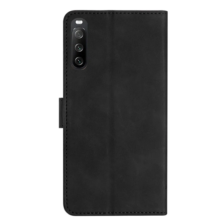 Per Sony Xperia 10 V Butterfly Imprinted Shell Anti-scratch PU Leather Wallet Stand Phone Case - Nero