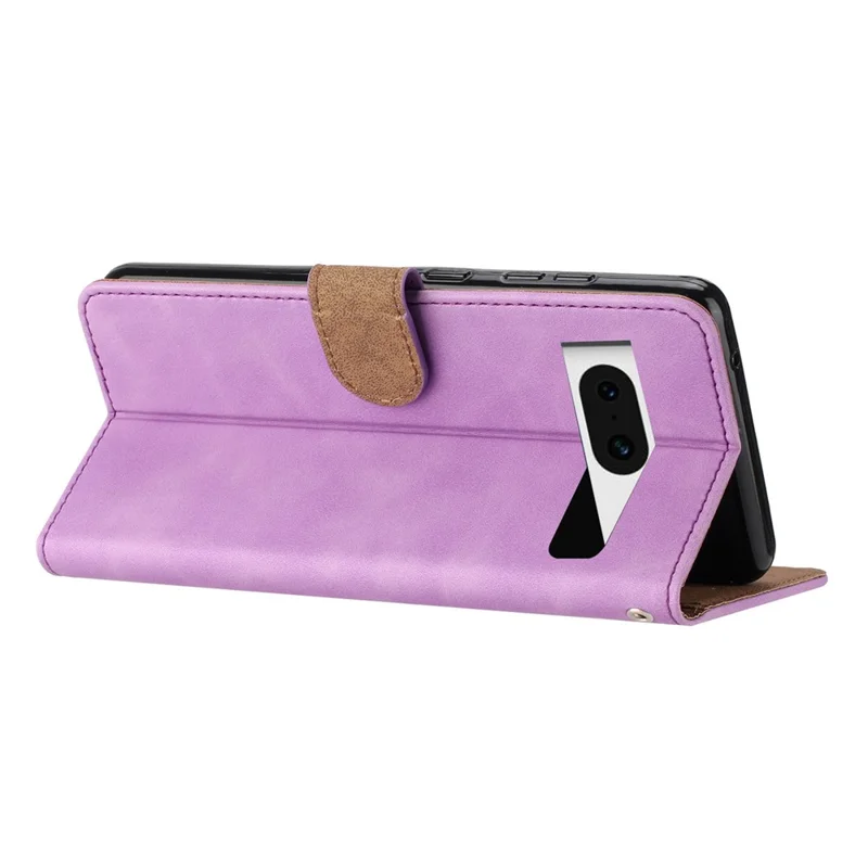 For Google Pixel 8 Pro Butterfly Imprinted Foldable Stand Shell Anti-fall PU Leather Wallet Phone Case - Purple