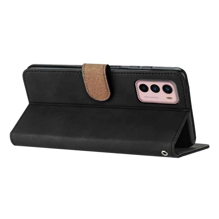 Para Motorola Moto G42 4G PU Leather Butterfly Imprinted Shockproof Stand Shell Wallet Phone Case - Preto