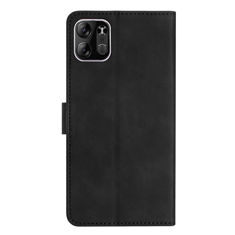 Phone Case for TECNO Spark Go 2023 4G PU Leather Stand Shell Butterfly Imprinted Wallet Flip Cover - Black