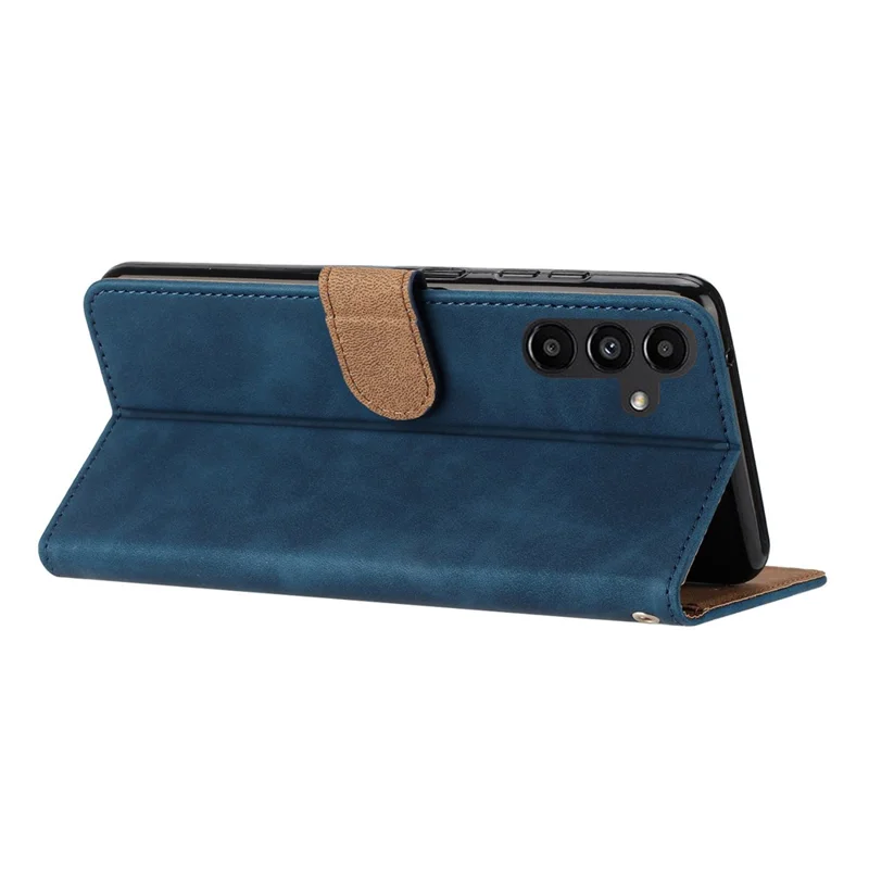 Leather Phone Case for Samsung Galaxy A54 5G Butterfly Imprinted Anti-drop Stand Shell Wallet Flip Cover - Blue