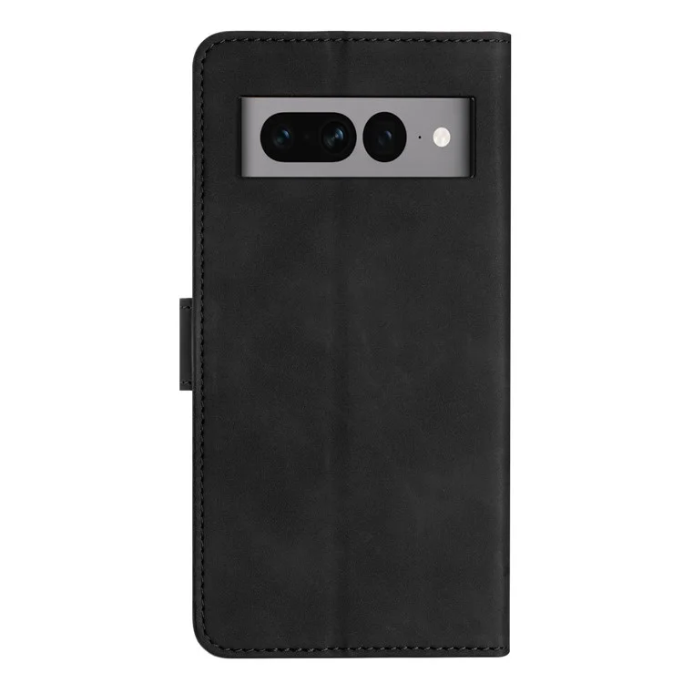 Shockproof Phone Case for Google Pixel 7 Pro 5G Butterfly Imprinted Stand Shell Wallet Flip Leather Cover - Black