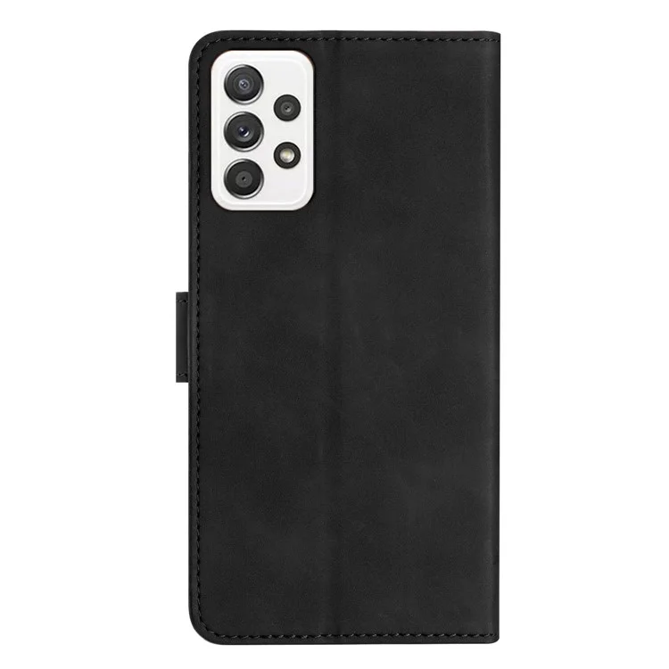 PU Leather Cover for Samsung Galaxy A23 4G / A23 5G (Global Version) Butterfly Imprinted Stand Wallet Case - Black
