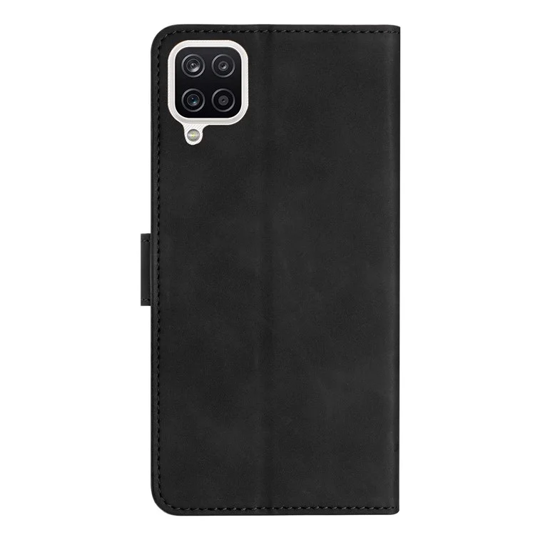 Leather Cover for Samsung Galaxy A22 4G (EU Version) Butterfly Imprinted Stand Wallet Drop-proof Case - Black