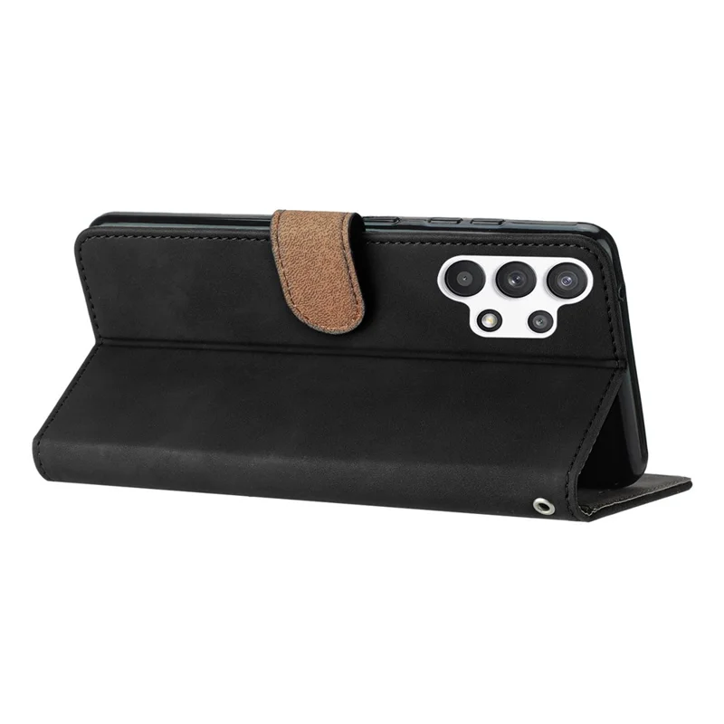 For Samsung Galaxy A32 5G / M32 5G Butterfly Imprinted Phone Case Leather Wallet Shockproof Shell with Stand - Black