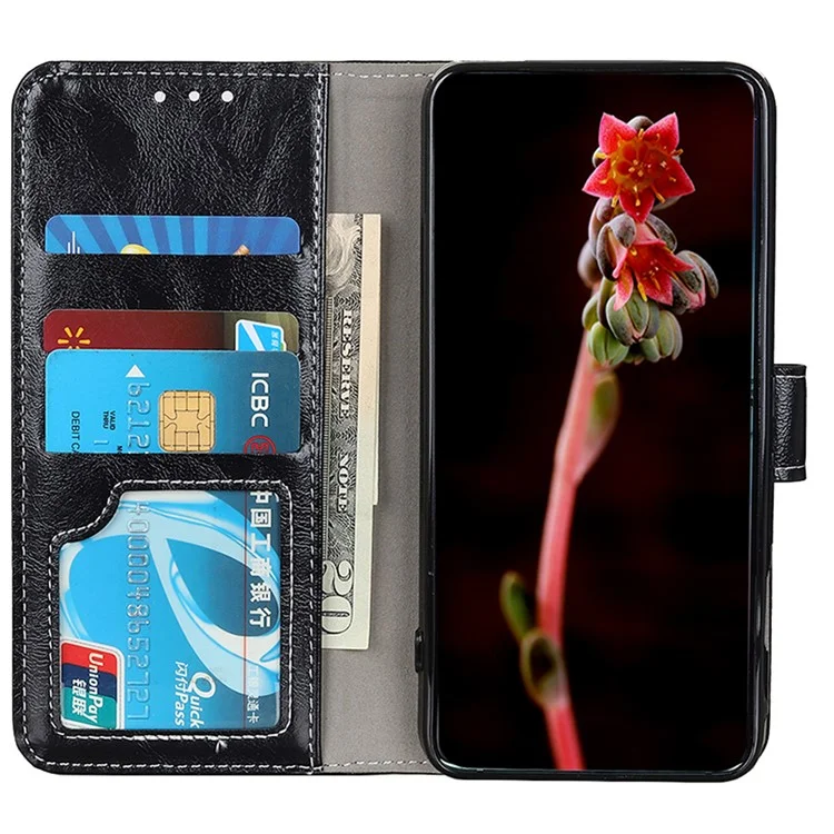 Funda para teléfono móvil Xiaomi 13 Ultra, textura de cuero retro loco Caballo Moneda Monedero de pie Funda de teléfono - Negro