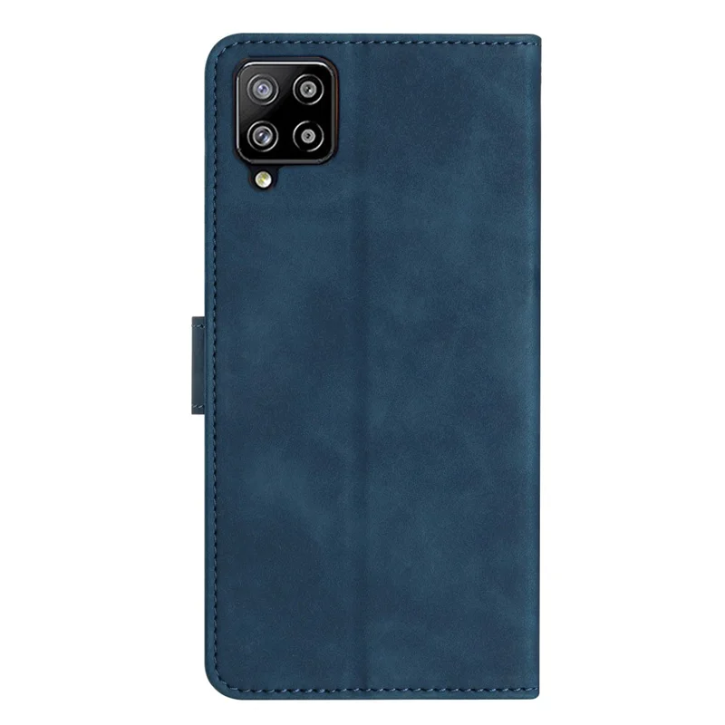 Para Samsung Galaxy M32 (Versão Global) 4G Butterfly Imprinted Phone Case Leather Wallet Flip Stand Cover - Azul