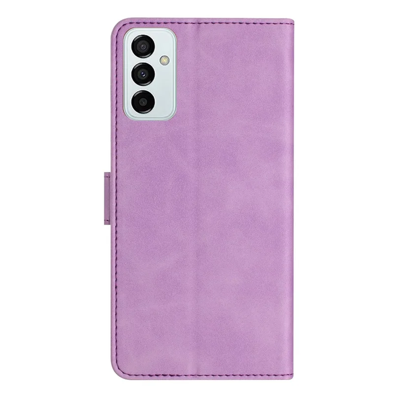 Protective Cover for Samsung Galaxy M52 5G Stand Phone Shell Butterfly Imprinted Wallet Leather Case - Purple