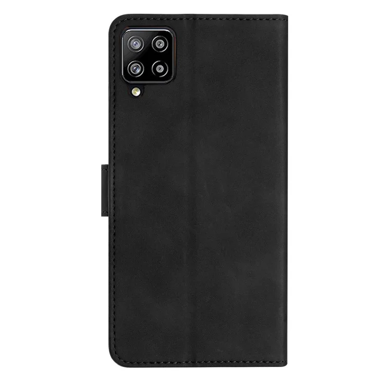 Butterfly Imprinted Phone Case for Samsung Galaxy M53 5G PU Leather Cover with Stand Wallet - Black