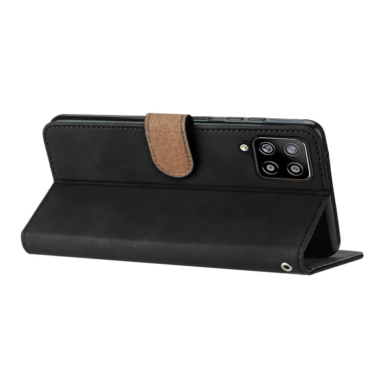 Butterfly Imprinted Phone Case for Samsung Galaxy M53 5G PU Leather Cover with Stand Wallet - Black