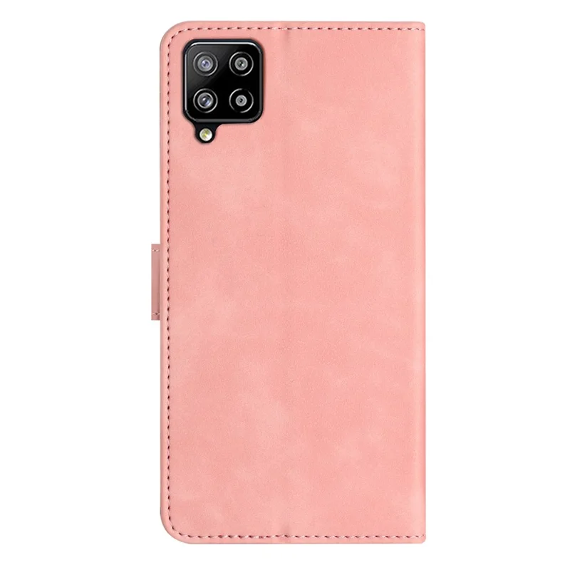 Butterfly Imprinted Phone Case for Samsung Galaxy M53 5G PU Leather Cover with Stand Wallet - Pink