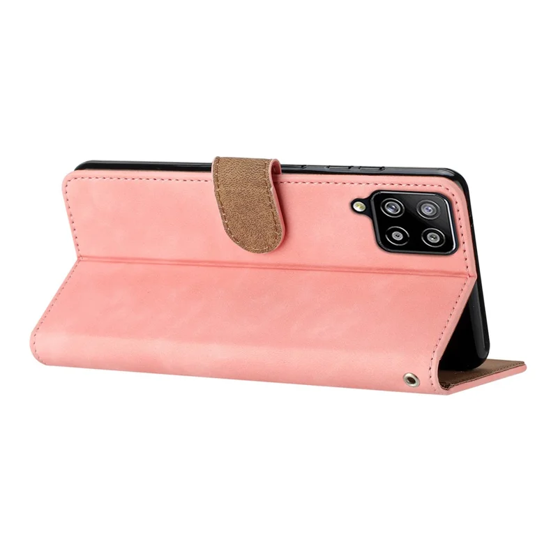 Butterfly Imprinted Phone Case for Samsung Galaxy M53 5G PU Leather Cover with Stand Wallet - Pink