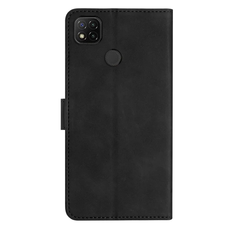 Pour Xiaomi Redmi 10A Étui de téléphone à rabat en cuir avec papillon imprimé - Noir