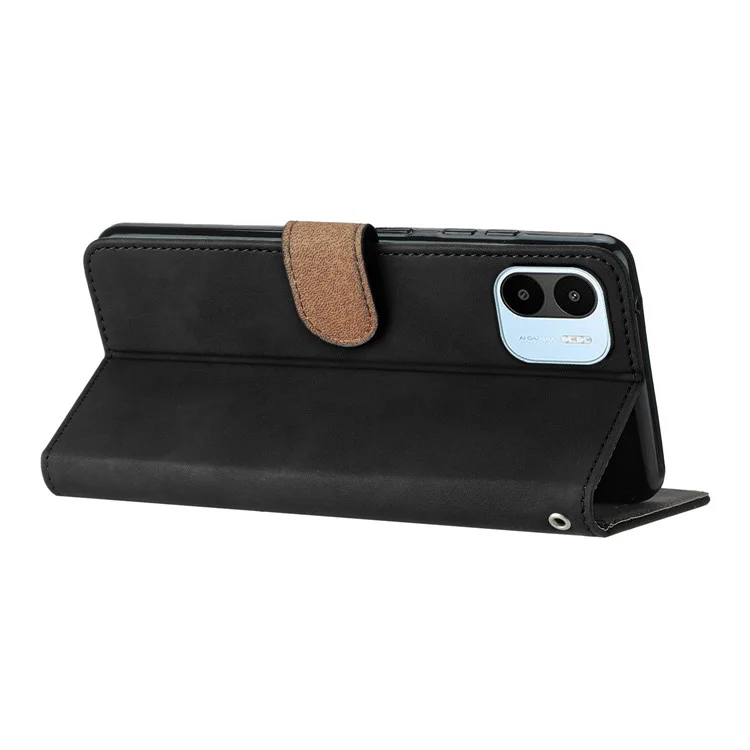 For Xiaomi Redmi A1 4G / A2 4G Phone Case  Imprinted Butterfly PU Leather Wallet Stand Phone Stand Cover - Black