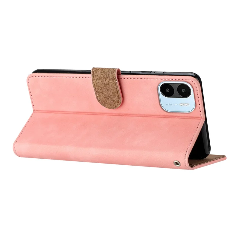 For Xiaomi Redmi A1 4G / A2 4G Phone Case  Imprinted Butterfly PU Leather Wallet Stand Phone Stand Cover - Pink