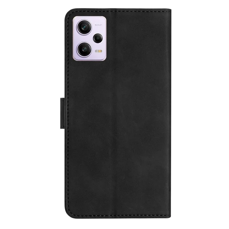 For Xiaomi Redmi Note 12 Pro 5G / Redmi Note 12 Pro Speed 5G / Poco X5 Pro 5G Phone Case Leather Wallet Stand Cover with Imprinted Butterfly Pattern - Black