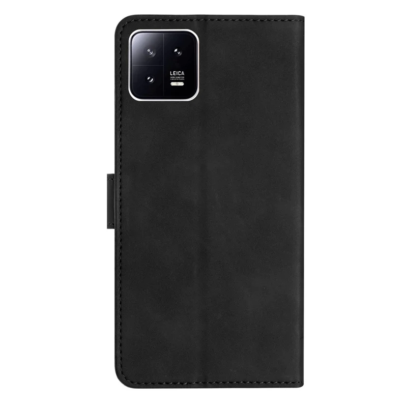 For Xiaomi 13 Pro 5G Cell Phone Case Leather Wallet Imprinted Butterfly Stand Phone Cover - Black