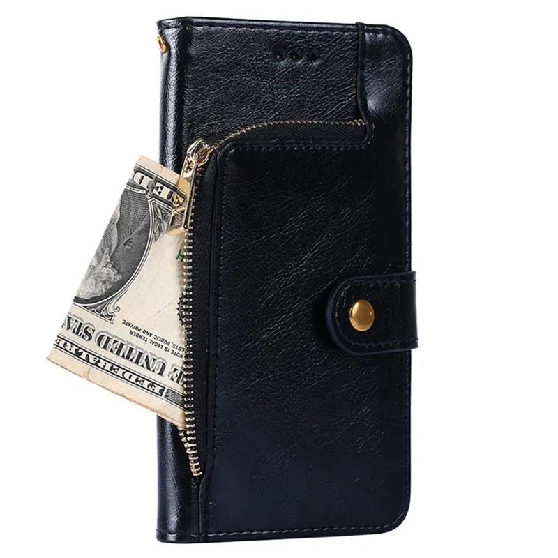Cover per telefono per OnePlus Nord 3 5G / Ace 2V 5G Tasca con zip Portafoglio in pelle PU Custodia pieghevole con supporto e tracolla - Nero