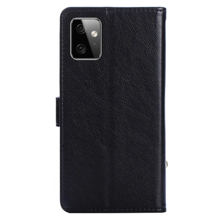 Étui portefeuille pour Motorola Moto G Power 5G avec poche zippée, housse en cuir PU avec support et sangle - Noir