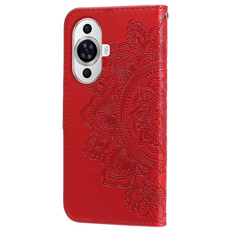 For Huawei nova 11 / nova 12s 4G / nova 12 Lite 4G Case Floral Pattern PU Leather Wallet Stand Phone Cover - Red