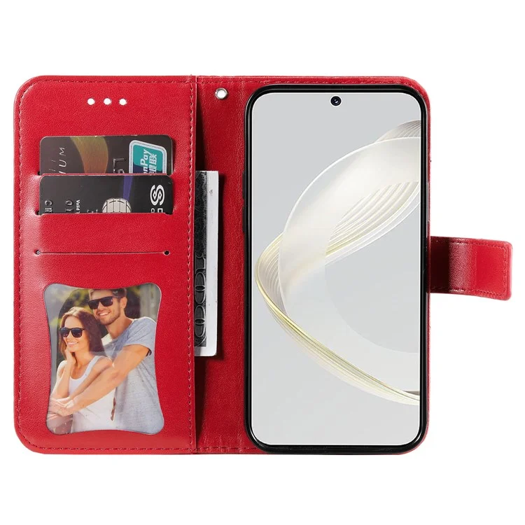 For Huawei nova 11 / nova 12s 4G / nova 12 Lite 4G Case Floral Pattern PU Leather Wallet Stand Phone Cover - Red