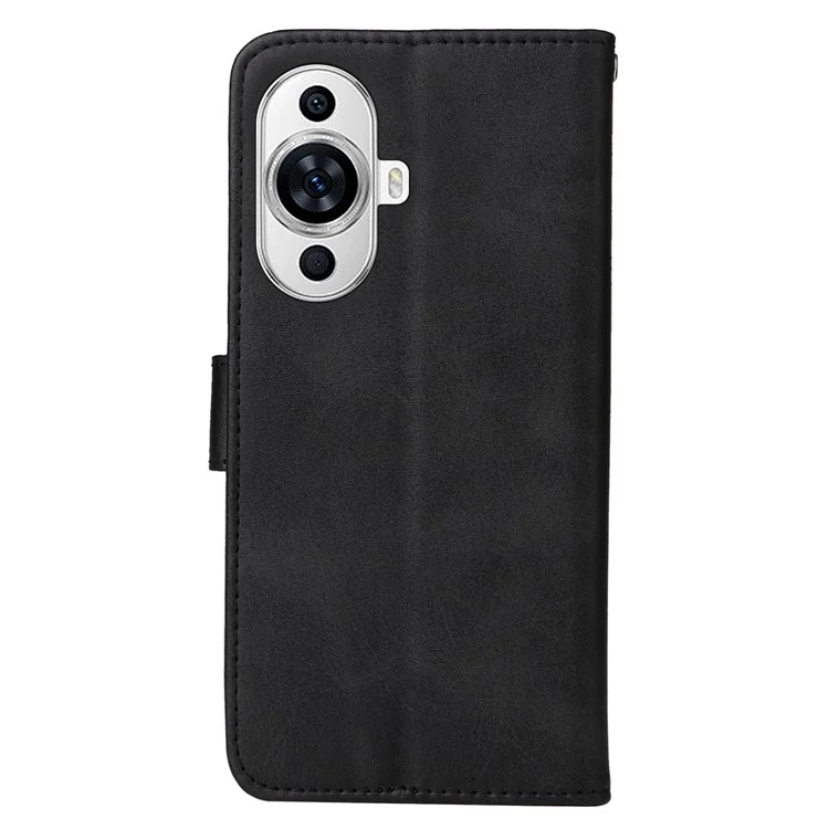 Für Huawei nova 11 / nova 12s 4G / nova 12 Lite 4G Brieftasche Hülle PU-Leder Kalbleder Textur Flip Stand Handyhülle - Schwarz