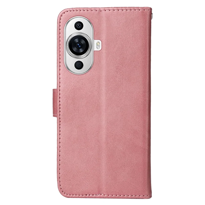 For Huawei nova 11 Pro / nova 11 Ultra PU Leather Case Calf Texture Wallet Stand Phone Cover with Strap - Rose Gold