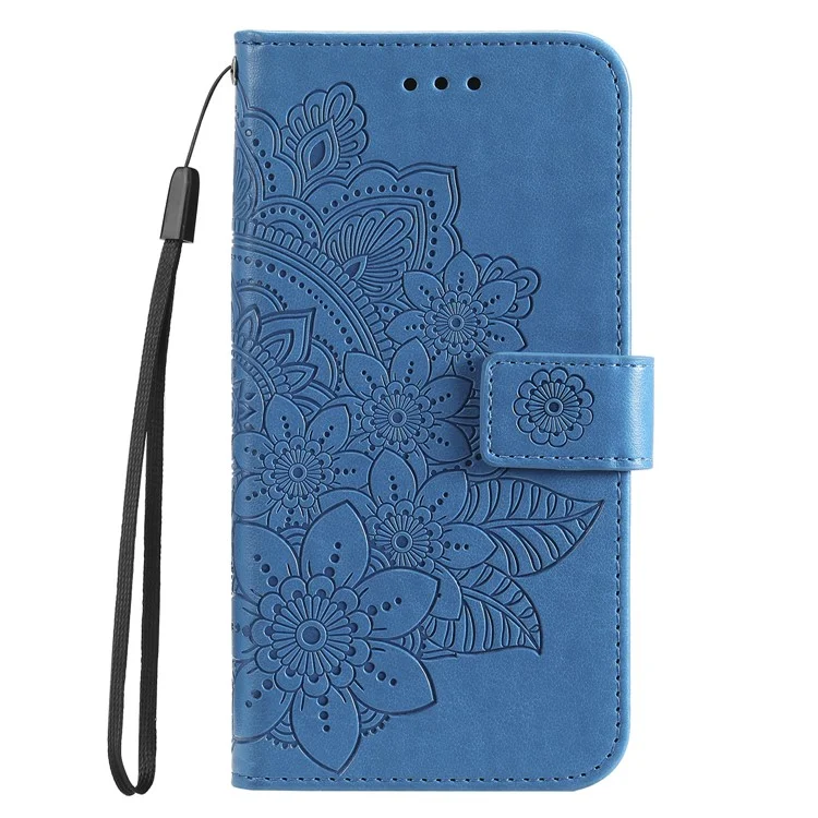 For Huawei nova 11 Pro / nova 11 Ultra Case Floral Pattern PU Leather Wallet Stand Phone Cover - Blue