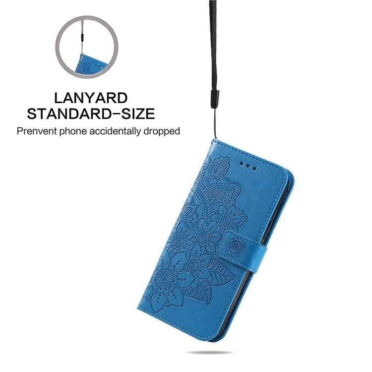 For Huawei nova 11 Pro / nova 11 Ultra Case Floral Pattern PU Leather Wallet Stand Phone Cover - Blue