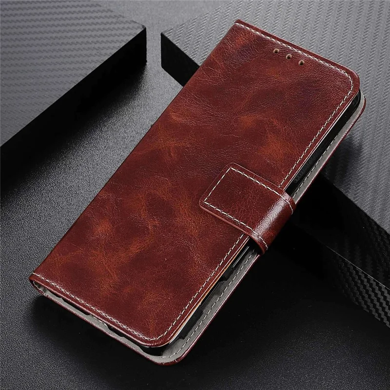 Custodia in pelle retrò per Samsung Galaxy M54 5G / F54 5G, texture in pelle bovina, custodia portafoglio con supporto per il telefono - Marrone