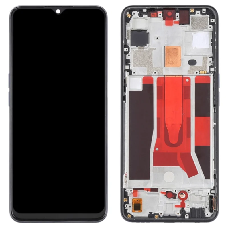 Pour OPPO Reno3 5G / Reno3 Youth / F15 / Find X2 Lite / K7 (2020) Écran LCD de qualité C et ensemble de numériseur + cadre (technologie TFT) (sans logo) - Noir