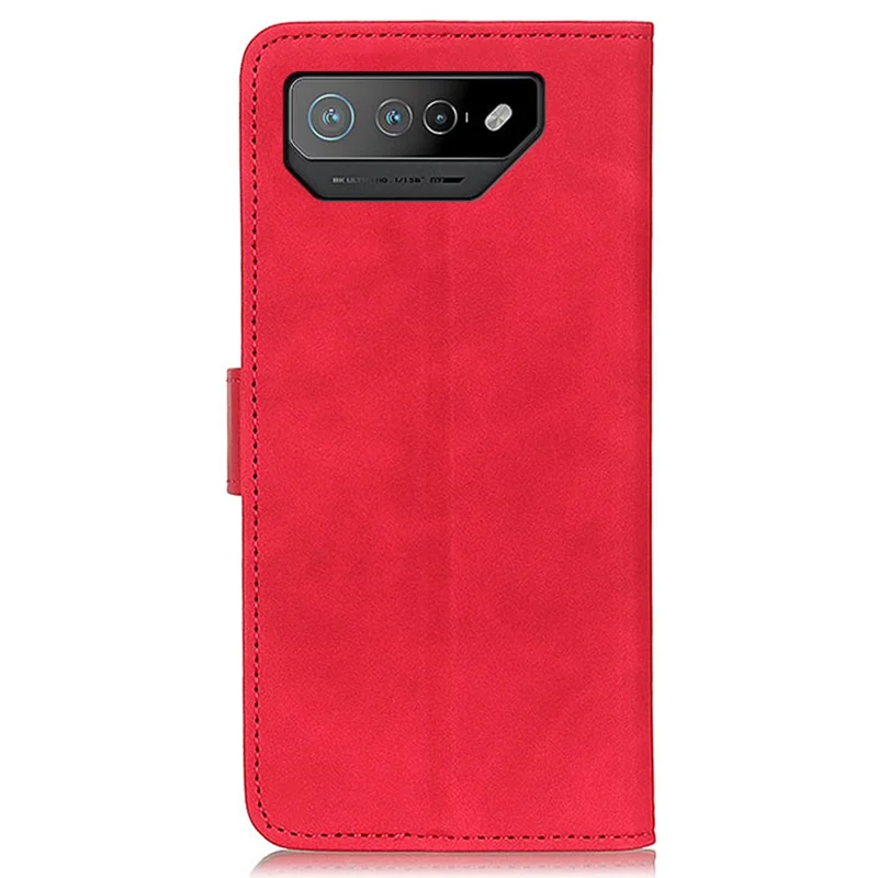 KHAZNEH Pour Asus ROG Phone 7 5G Étui de téléphone en cuir rétro Debout Portefeuille - Rouge