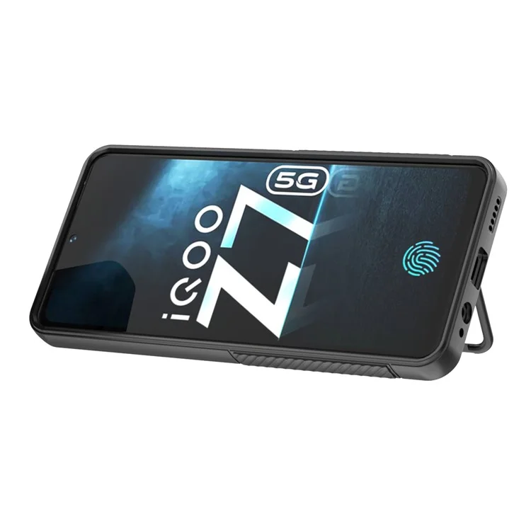 Противоударный чехол с подставкой для vivo iQOO Z7 5G, черный