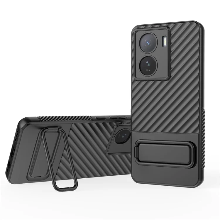 Противоударный чехол с подставкой для vivo iQOO Z7 5G, черный