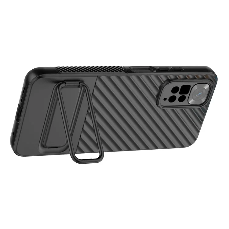 Pour Xiaomi Redmi Note 11 4G (Qualcomm) / Note 11S 4G Étui de protection avec support caché Coque téléphone en TPU souple - Noir