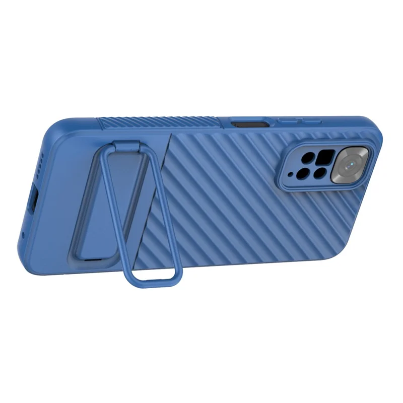 For Xiaomi Redmi Note 11 4G (Qualcomm) / Note 11S 4G Hidden Kickstand Cover Soft TPU Phone Case - Baby Blue