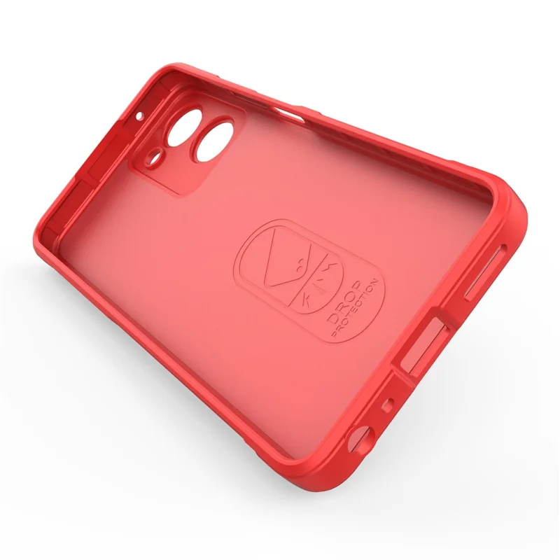 For Realme 10 Pro 5G Rugged Phone Case Shock-absorption Flexible TPU Back Cover - Red