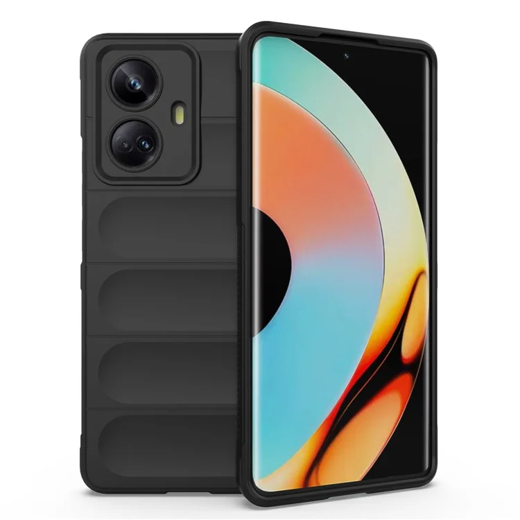Para Realme 10 Pro+ 5G Anti-scratch Soft TPU Back Cover Drop-proof Phone Case - Negro