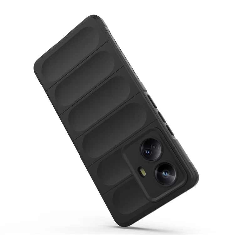 Para Realme 10 Pro+ 5G Anti-scratch Soft TPU Back Cover Drop-proof Phone Case - Negro