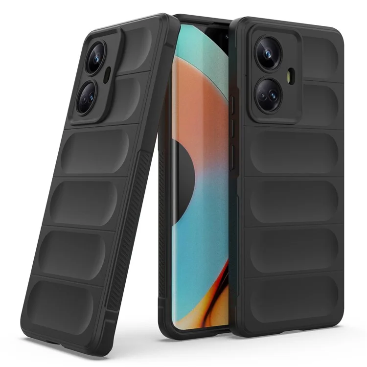 Para Realme 10 Pro+ 5G Anti-scratch Soft TPU Back Cover Drop-proof Phone Case - Negro