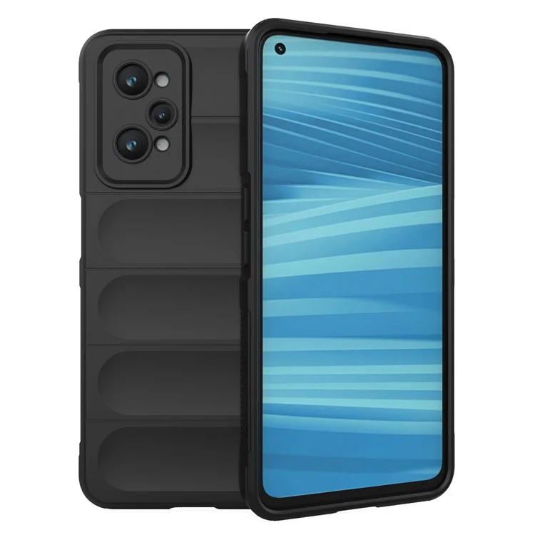 Para Realme GT2 Soft TPU Rugged Phone Case Drop-Proof Protective Cover - Preto