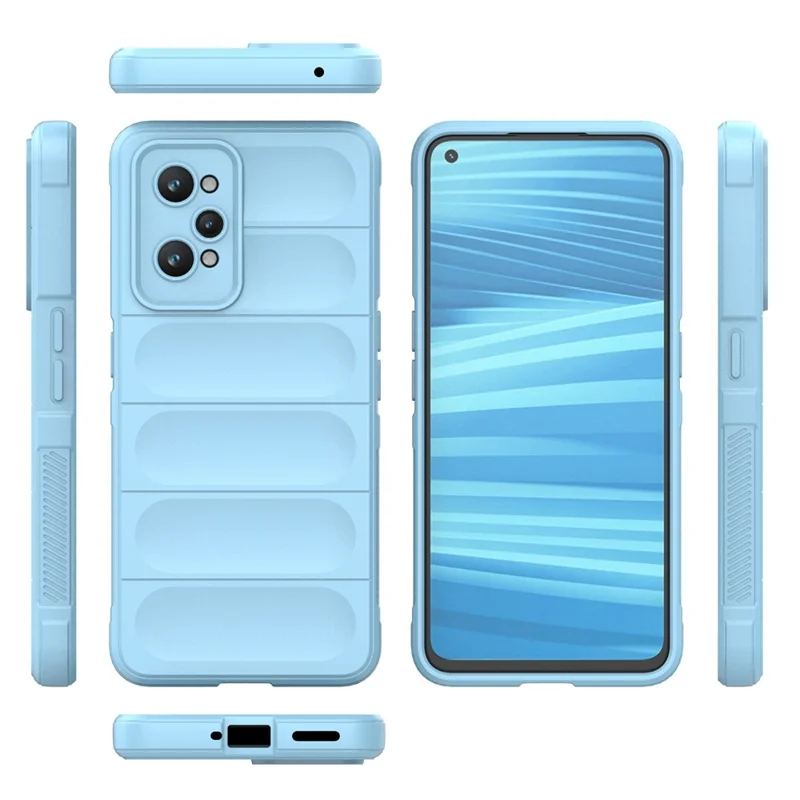 For Realme GT2 Soft TPU Rugged Phone Case Drop-Proof Protective Cover - Baby Blue