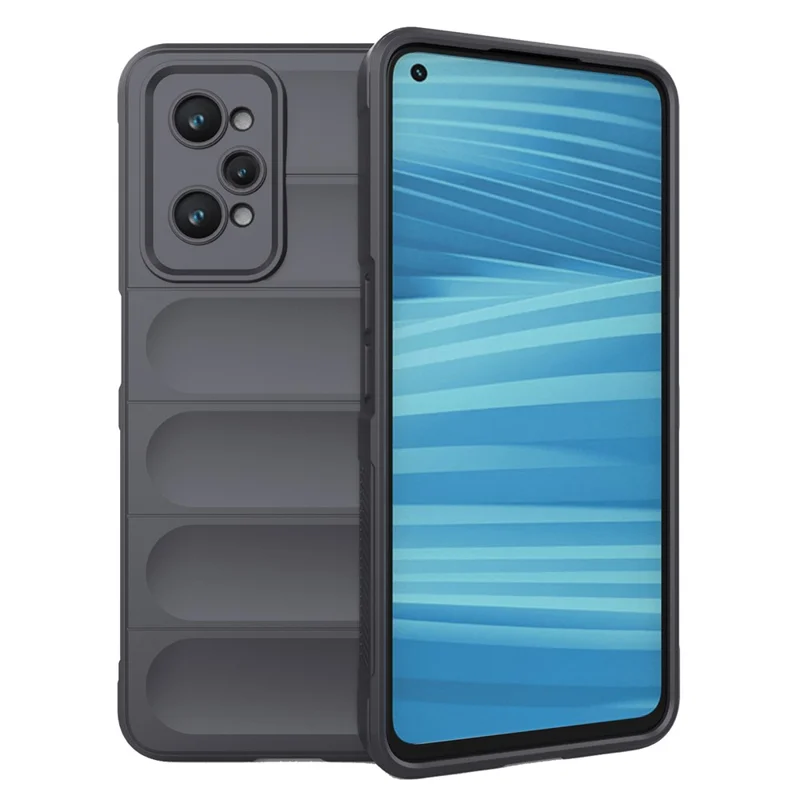 For Realme GT2 Soft TPU Rugged Phone Case Drop-Proof Protective Cover - Dark Grey
