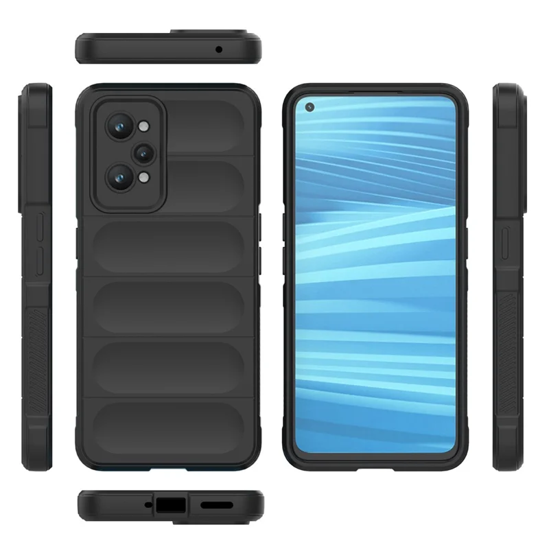 For Realme GT2 Soft TPU Rugged Phone Case Drop-Proof Protective Cover - Dark Grey