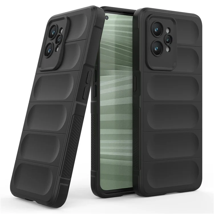 Per Realme GT2 Pro Rugged Back Phone Case Shock-Absorption Flexible TPU Cover - Nero