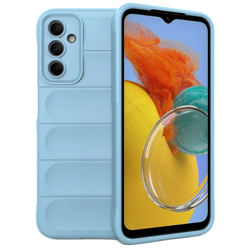For Samsung Galaxy M14 5G Rugged Drop-proof Phone Case Soft TPU Back Cover - Baby Blue
