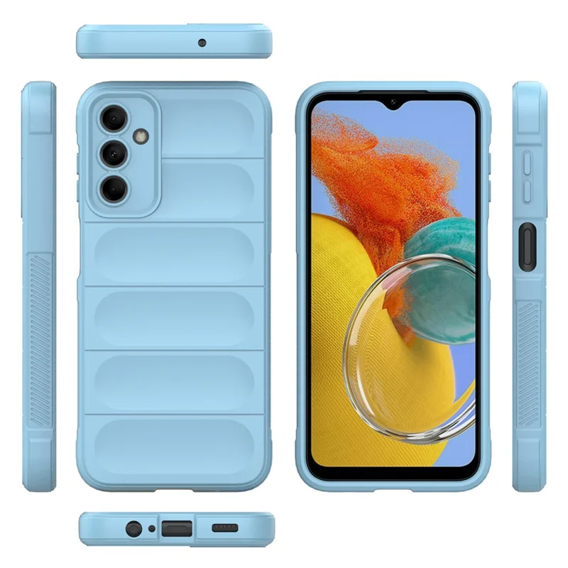 For Samsung Galaxy M14 5G Rugged Drop-proof Phone Case Soft TPU Back Cover - Baby Blue