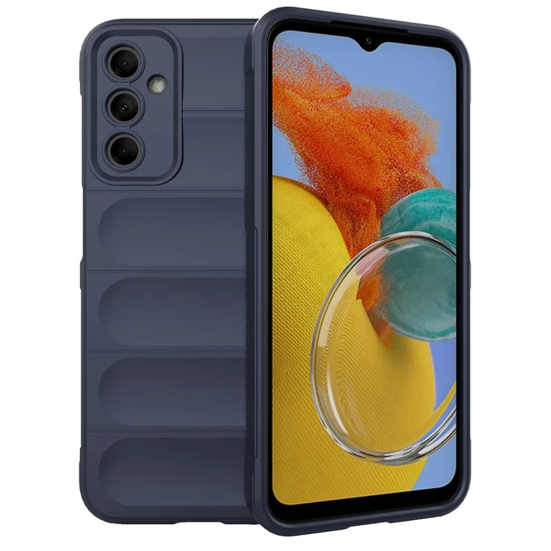 For Samsung Galaxy M14 5G Rugged Drop-proof Phone Case Soft TPU Back Cover - Dark Blue