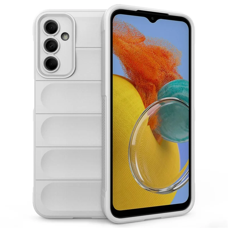 For Samsung Galaxy M14 5G Rugged Drop-proof Phone Case Soft TPU Back Cover - White